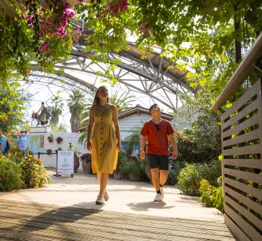 Couple looking in Mediterranean Biome